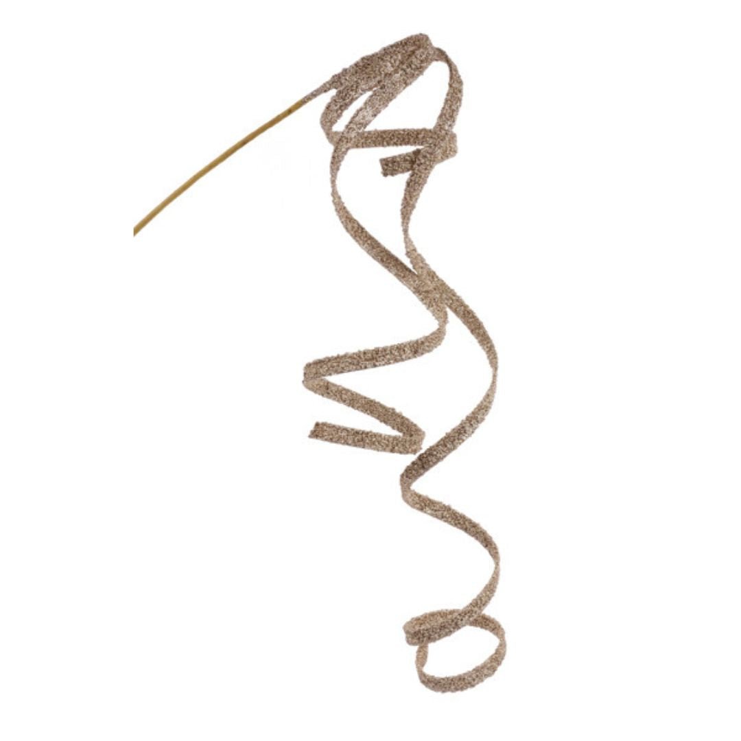 Champagne Glitter Bead Curly Spray - My Christmas