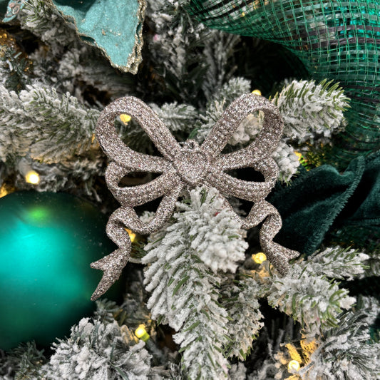 Champagne Glitter Bow Ornament - My Christmas