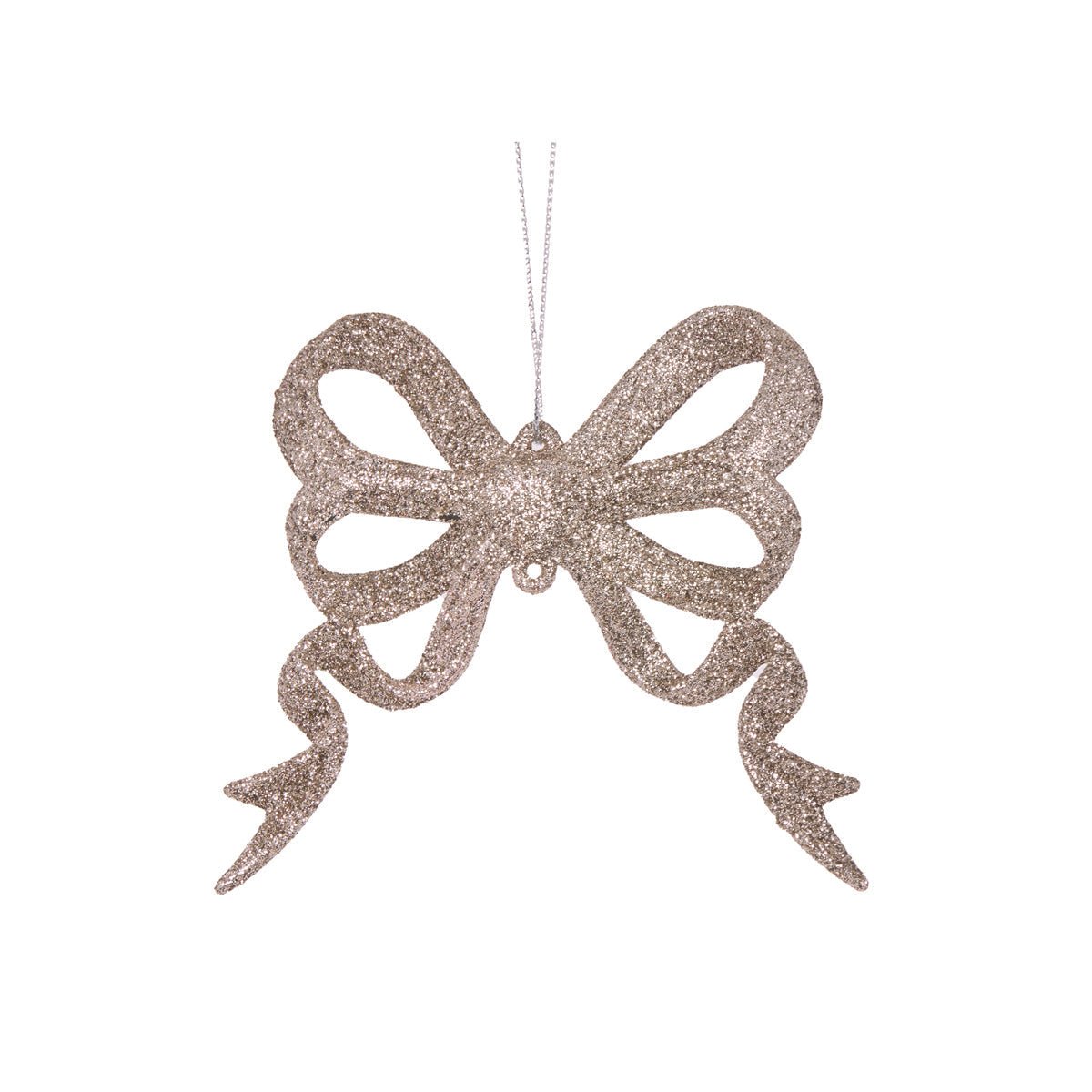 Champagne Glitter Bow Ornament - My Christmas