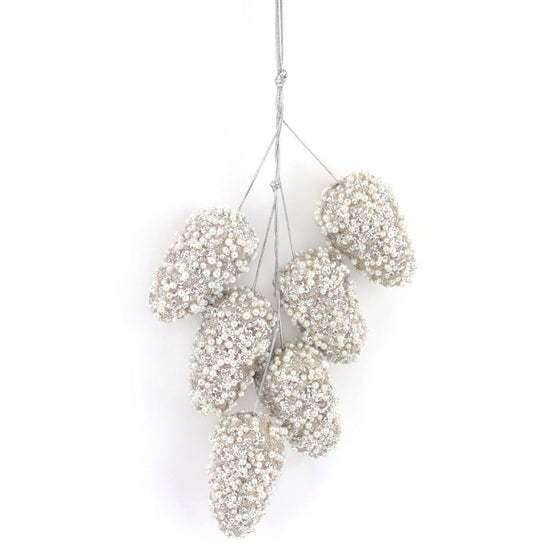 Champagne Glitter Cone Hanging Cluster - My Christmas