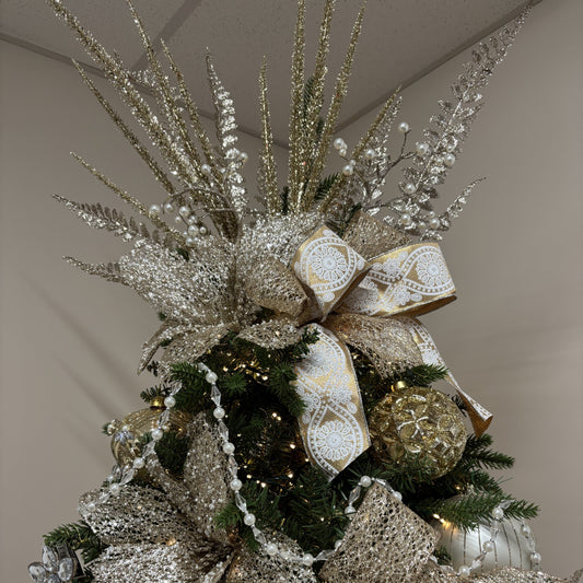 Champagne Glitter Fern Pick - My Christmas