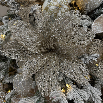 Champagne Glitter Flower - My Christmas