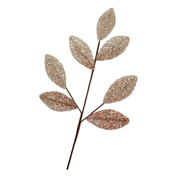 Champagne Glitter Leaf Pick - My Christmas