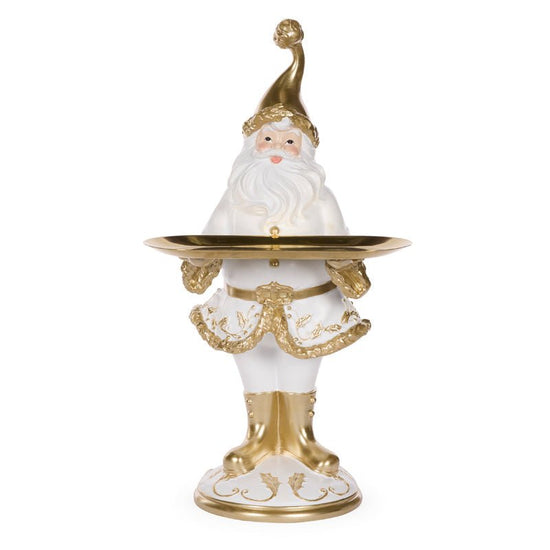 Champagne Holly Leaf Serving Santa - My Christmas