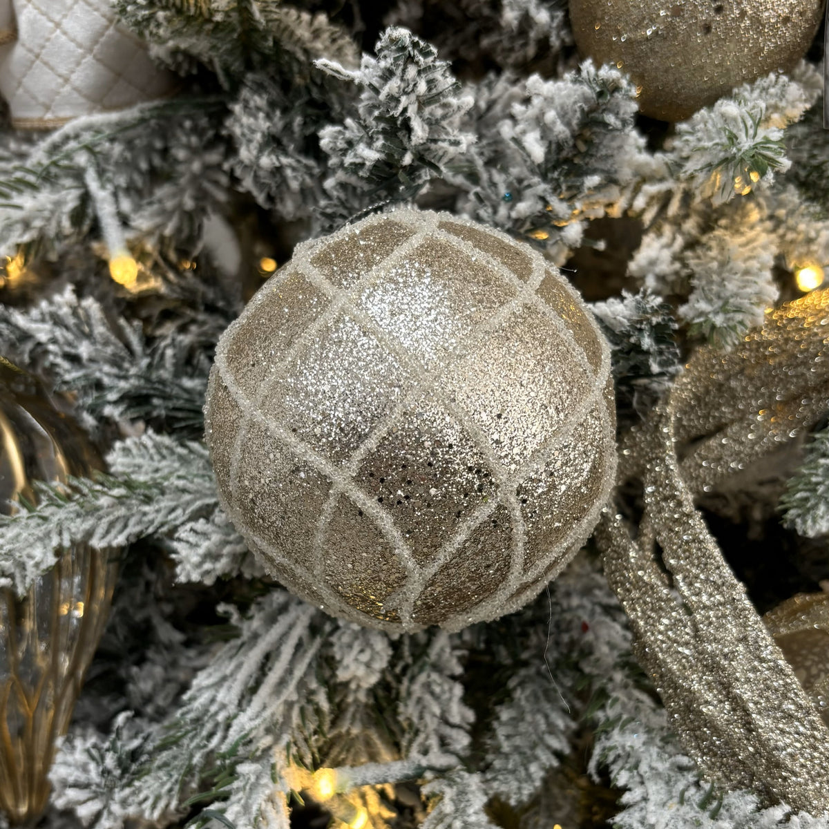 Champagne Lattice Bauble - My Christmas