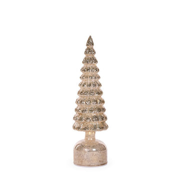 Champagne Mercury Glass Rotating LED Tree - 33cm - My Christmas