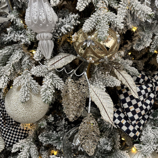 Champagne Metallic Magnolia Leaf Spray - My Christmas