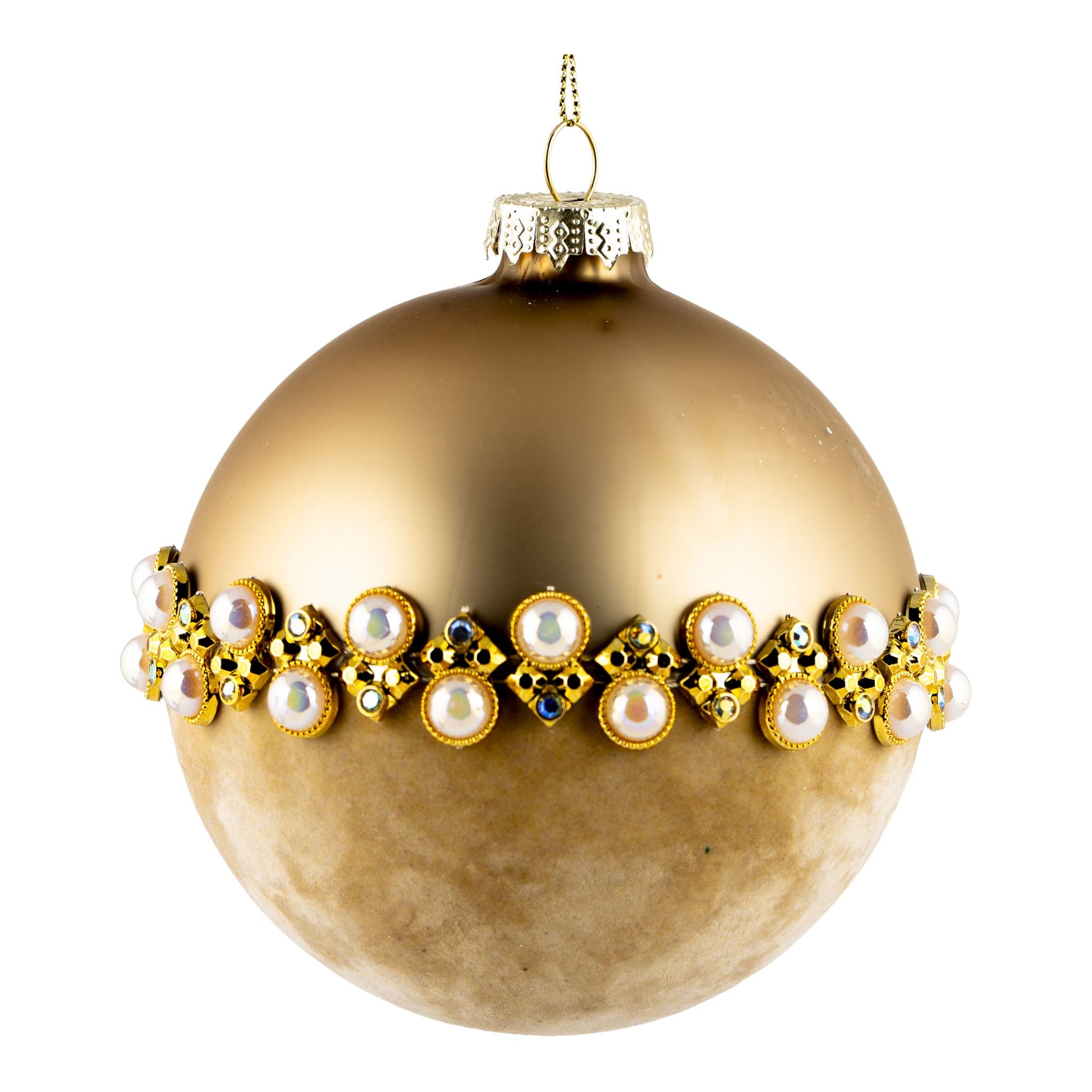 Champagne Pearl Ball Ornament - My Christmas
