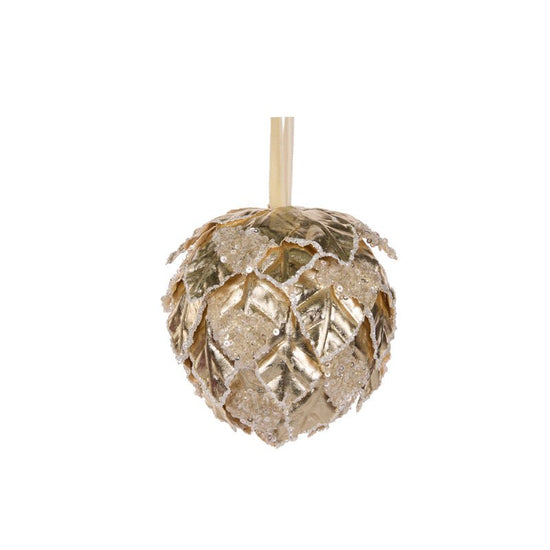 Champagne Pearl Leaf Bauble - My Christmas