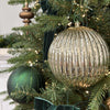 Champagne Shiny Lined Mercury Bauble - 15cm - My Christmas