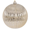 Champagne Shiny Lined Mercury Bauble - 15cm - My Christmas