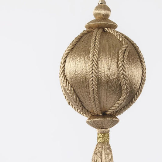 Champagne Silk Tassel Bauble - My Christmas