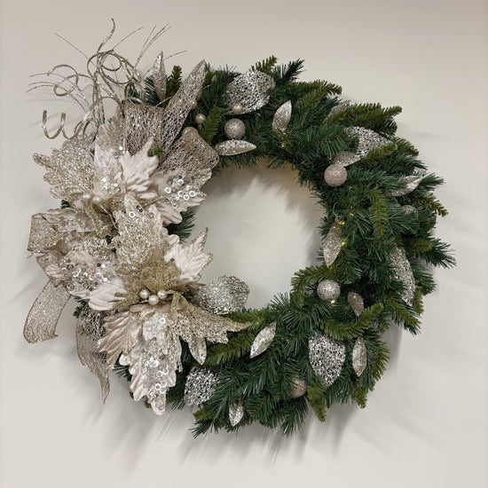 Champagne Splendour on Green Wreath - 60cm - My Christmas
