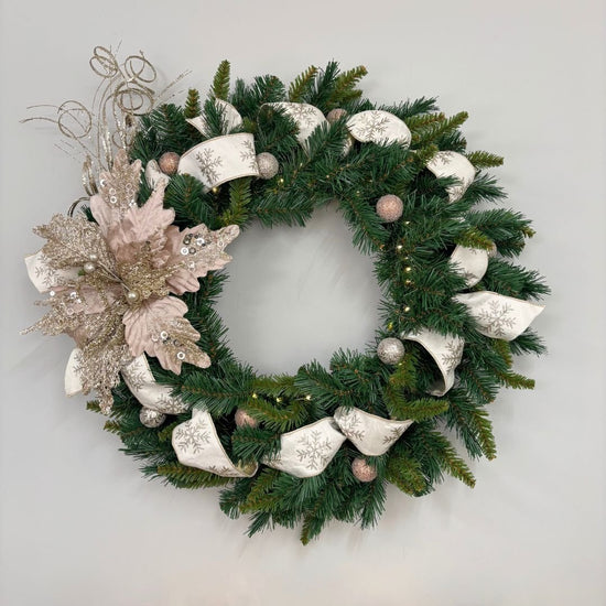 Champagne Splendour on Green Wreath - 60cm - My Christmas
