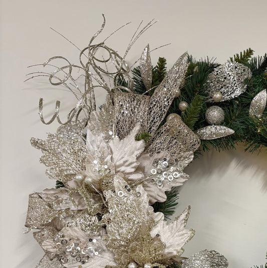 Champagne Splendour on Green Wreath - 60cm - My Christmas