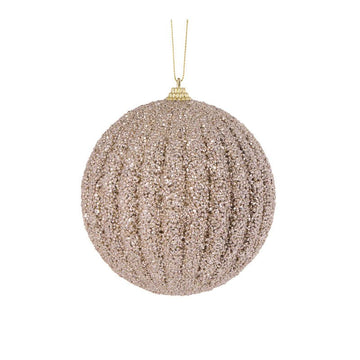 Champagne Textured Rib Bauble - Various Sizes - My Christmas
