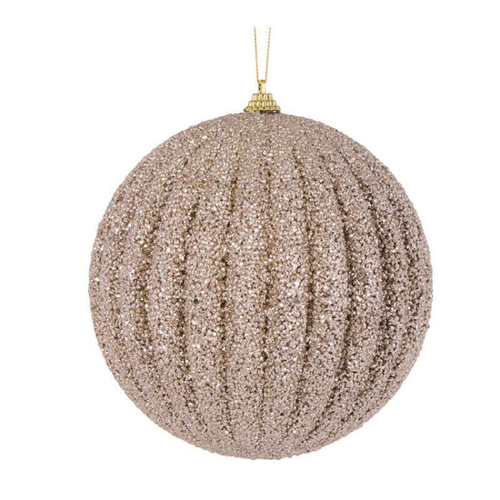 Champagne Textured Rib Bauble - Various Sizes - My Christmas