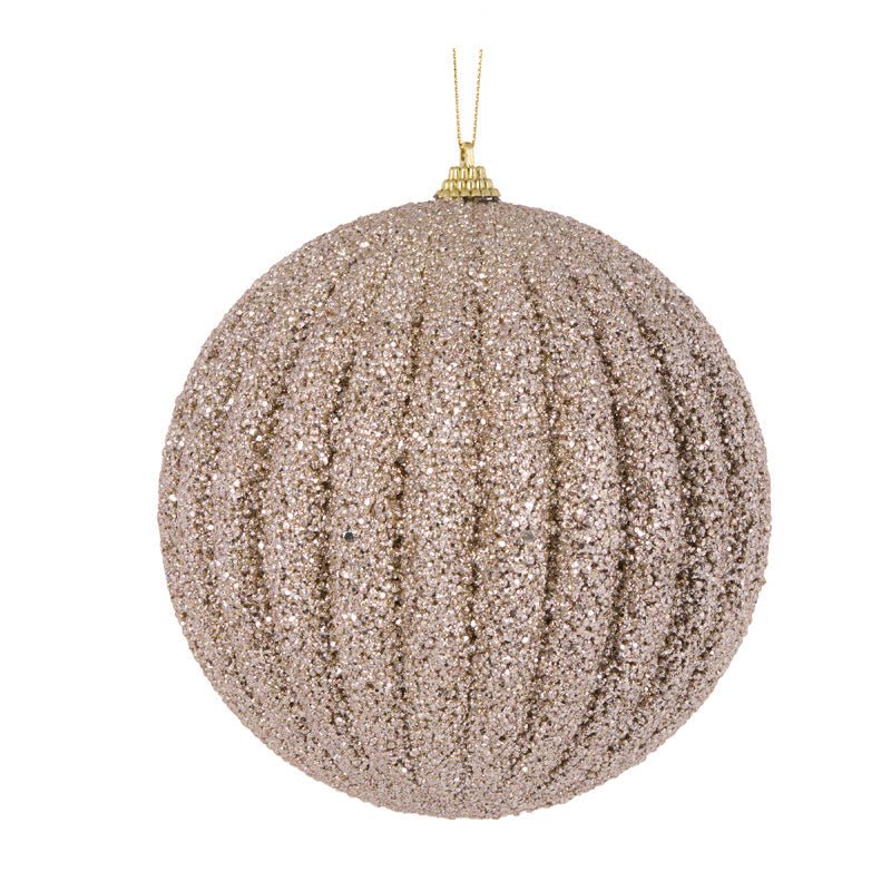 Champagne Textured Rib Bauble - Various Sizes - My Christmas