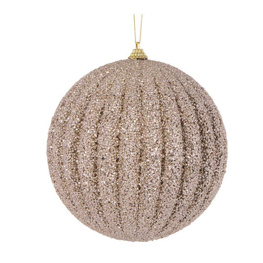 Champagne Textured Rib Bauble - Various Sizes - My Christmas