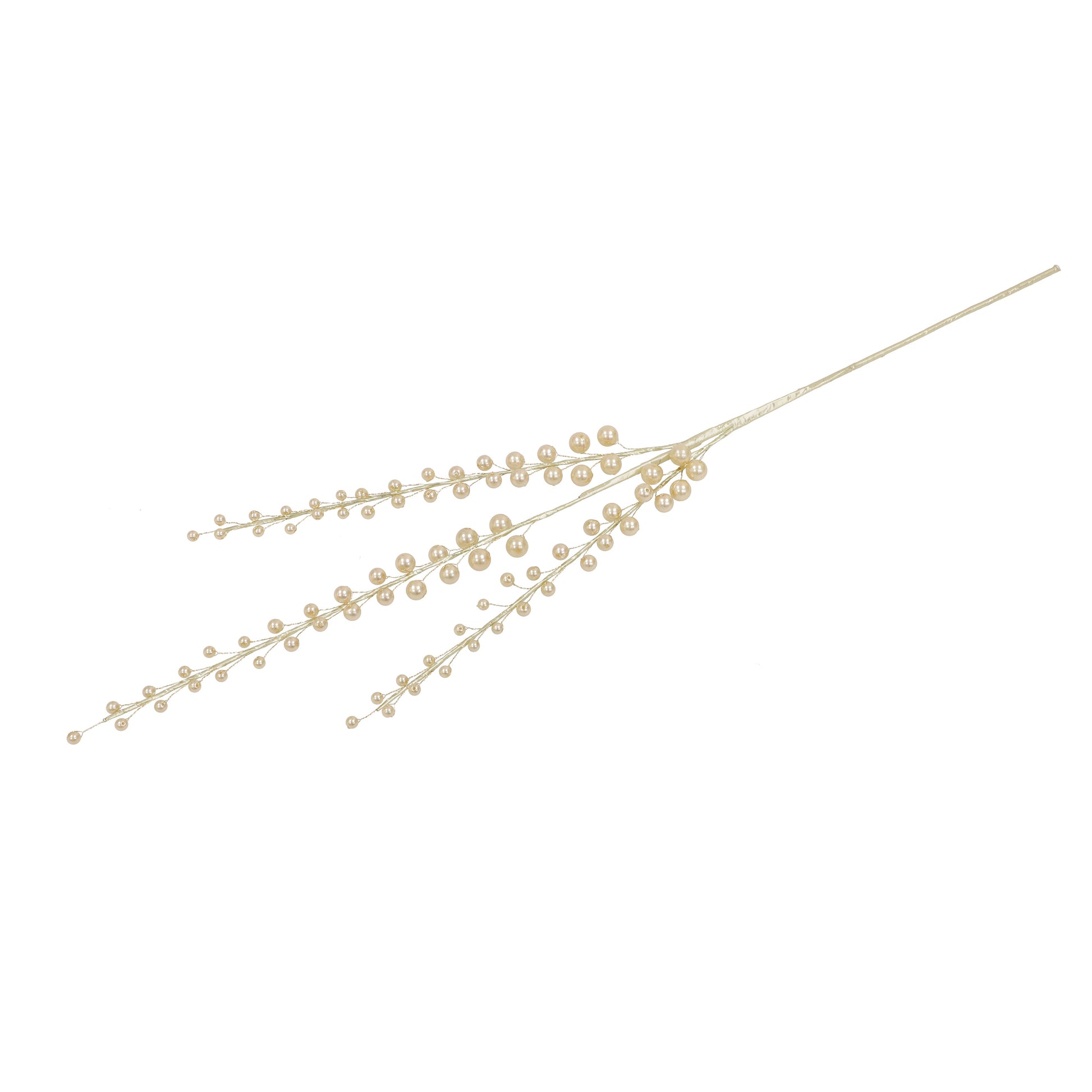 Champagne Triple Branch Pearl Spray - My Christmas