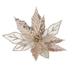 Champagne with Sheer Poinsettia with Clip - My Christmas