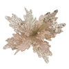 Champagne with Two - toned Glitter Poinsettia with Clip - My Christmas