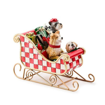 Check It Out Dog Sleigh Figurine - My Christmas