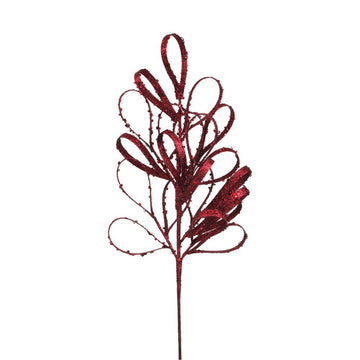 Cherry Red Curly Spray - My Christmas