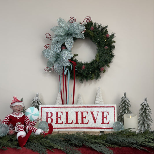 Chistmas Red and White Candy Stripe Gal Elf - My Christmas