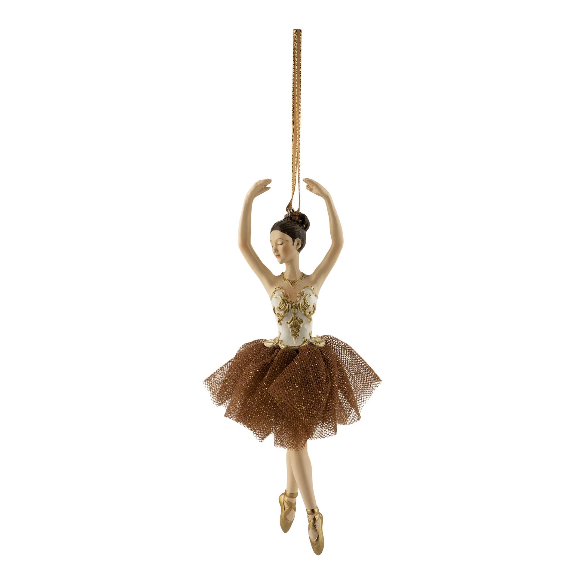 Chocolate Ballerina Hanging Ornament - Arabesque - My Christmas