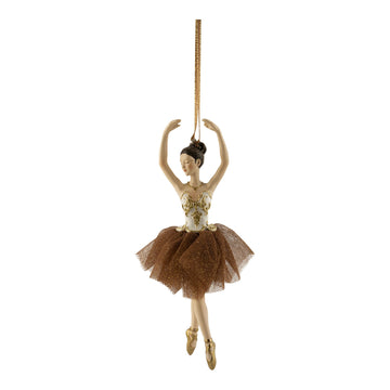 Chocolate Ballerina Hanging Ornament - Arabesque - My Christmas