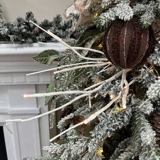 Chocolate Embellished Ribbed Bauble - My Christmas