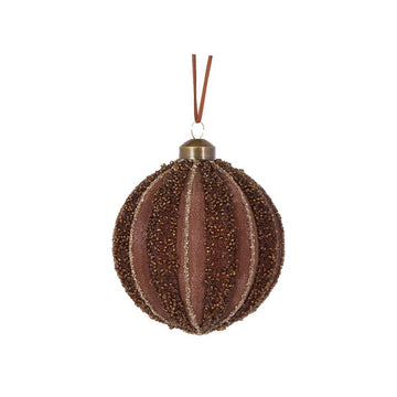 Chocolate Embellished Ribbed Bauble - My Christmas