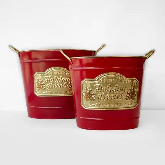 Christmas Holiday Greens Bucket - Set of 2 - My Christmas