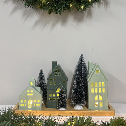 Christmas LED House Set - Green - My Christmas