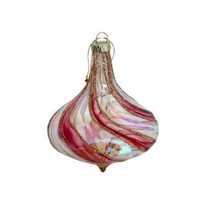 Clear and Pink Swirl Ornament - My Christmas