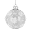 Clear and White Glass Flower Bauble - My Christmas