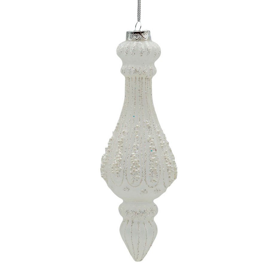 Clear Frosted Finial - 20cm - My Christmas