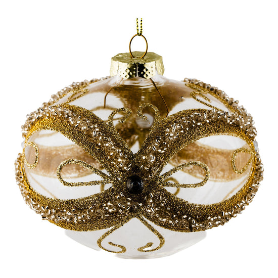 Clear Gold Encrusted Drop Ornament - My Christmas