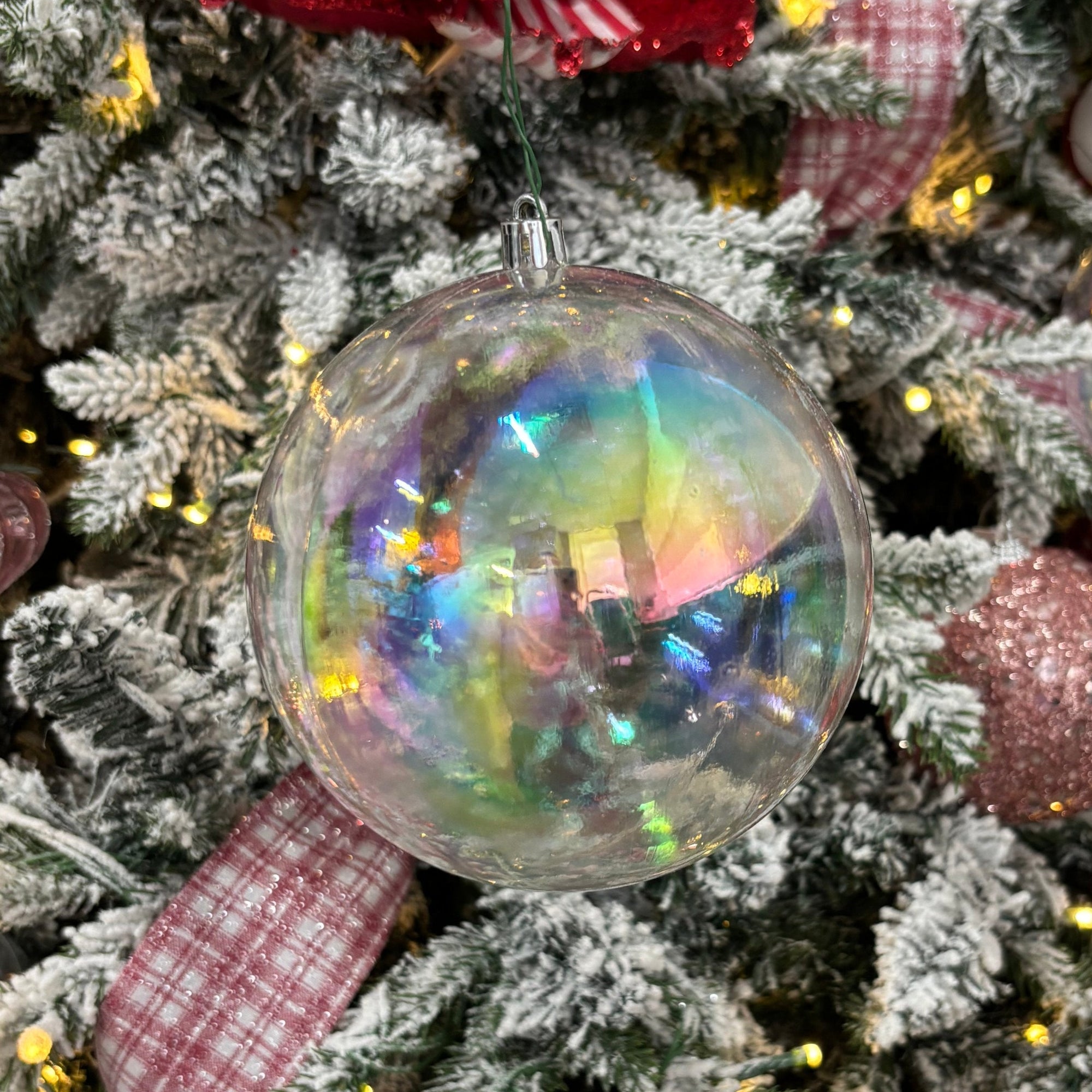 Clear Iridescent Bauble - Various Sizes - My Christmas