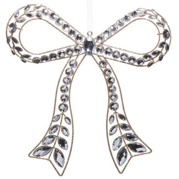 Clear Jewelled Bow Ornament - Large - My Christmas