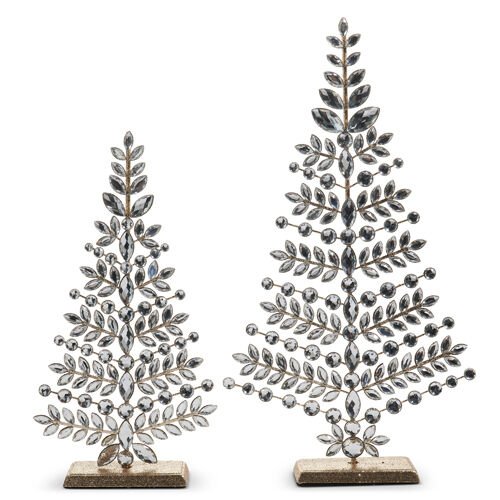 Clear Jewelled Christmas Trees - Set of 2 - My Christmas