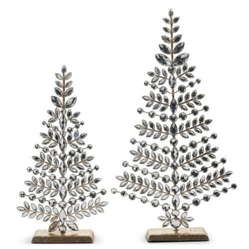 Clear Jewelled Christmas Trees - Set of 2 - My Christmas