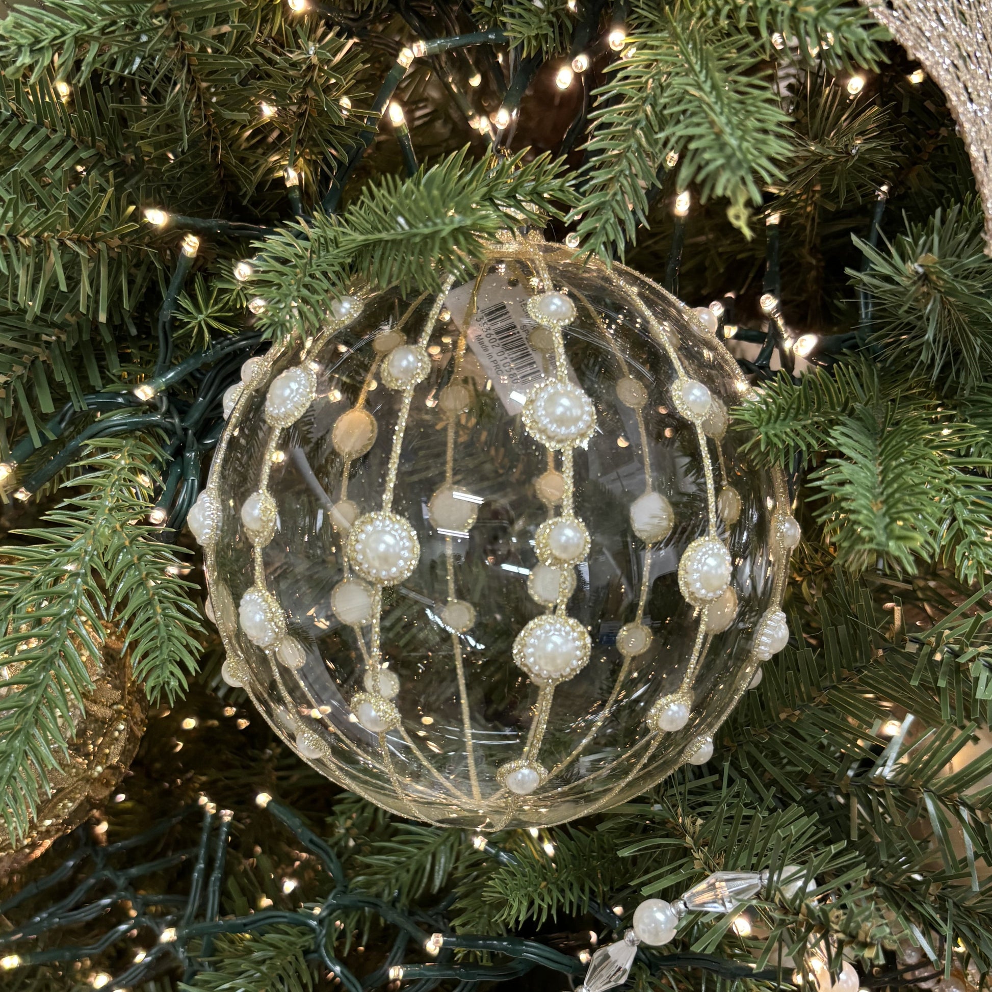 Clear Pearl Bauble - 15cm - My Christmas