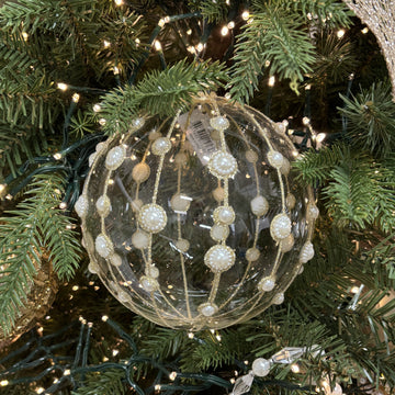 Clear Pearl Bauble - 15cm - My Christmas