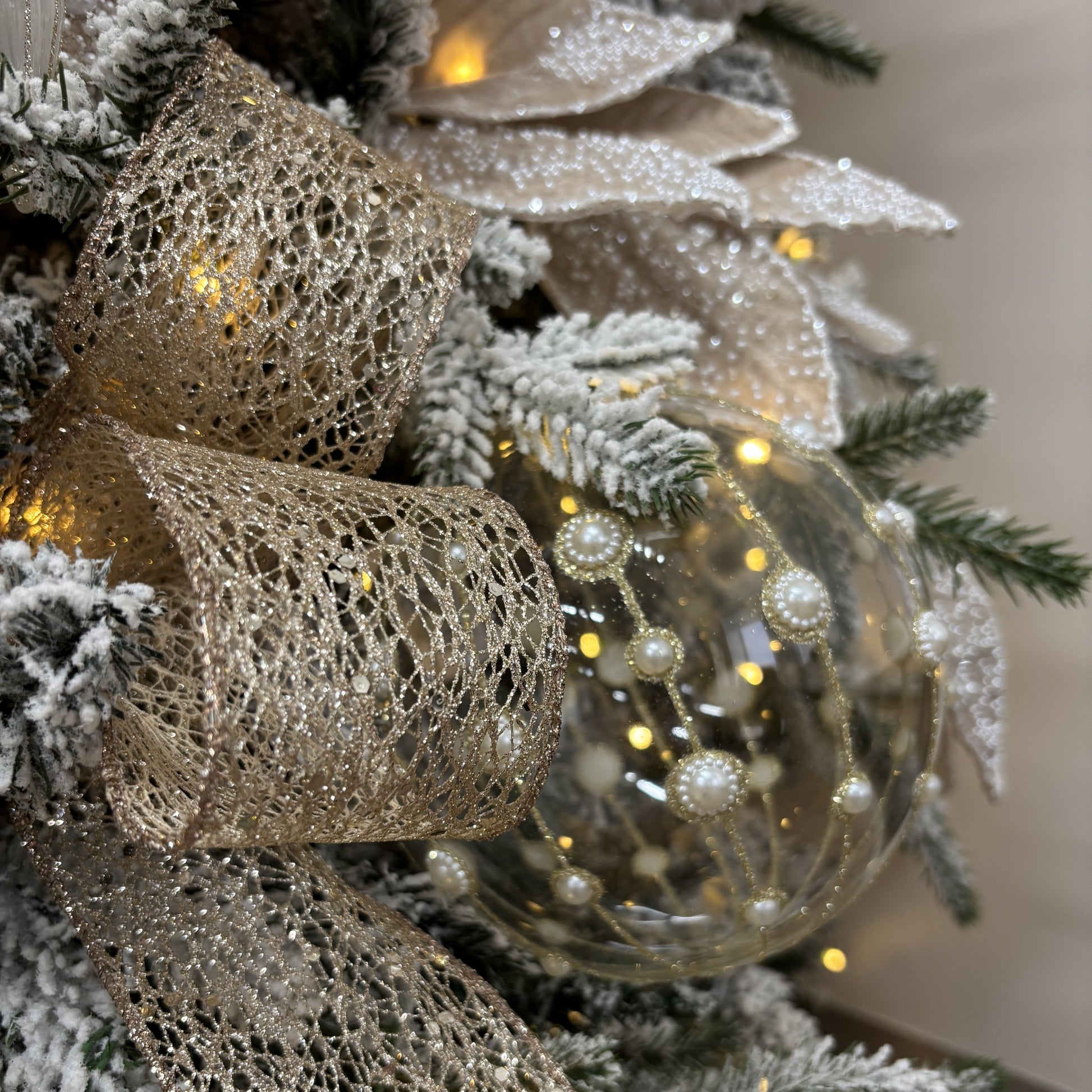 Clear Pearl Bauble - 15cm - My Christmas