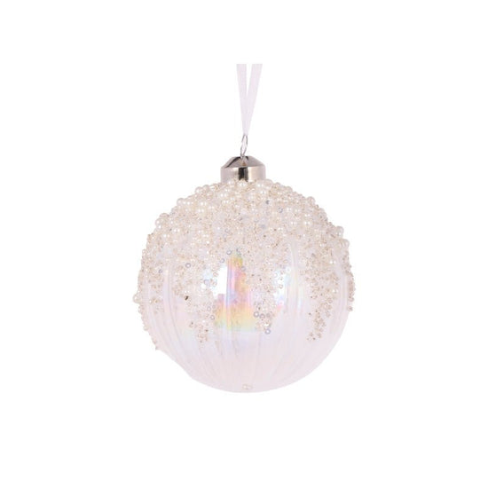 Clear Pearl Topped Bauble - My Christmas