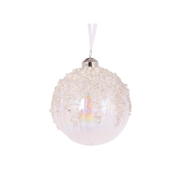 Clear Pearl Topped Bauble - My Christmas