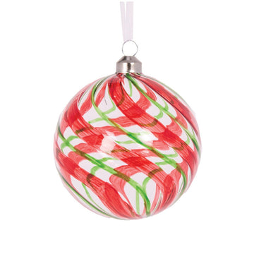 Clear Peppermint Swirl Bauble - My Christmas
