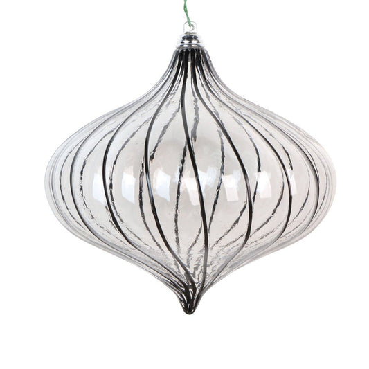 Clear Pinstriped Onion Ornament - 15cm - My Christmas